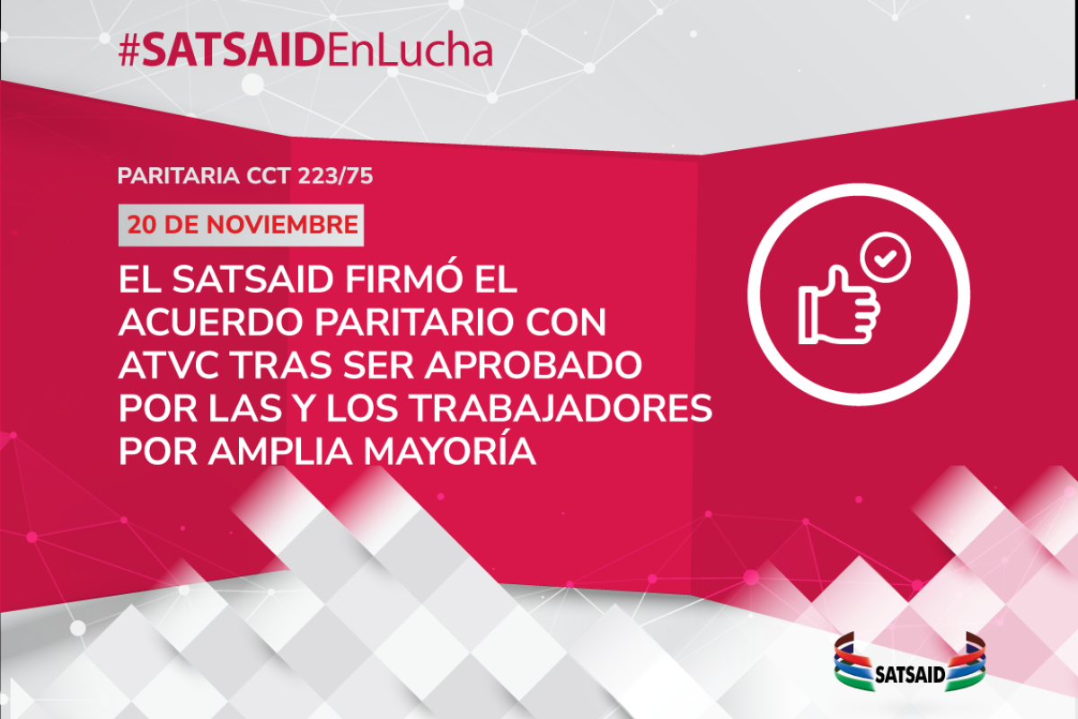 El SATSAID firmó el acuerdo paritario con ATVC tras ser aprobado por ...