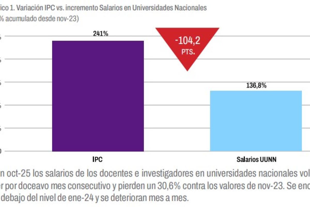 Con Milei, los salarios universitarios perdieron 31% de poder adquisitivo y el presupuesto cayó casi 29%, según la FEDUN