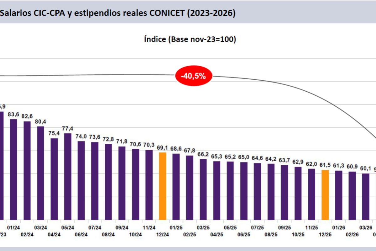 Los salarios del sistema científico acumulan pérdidas de hasta 40% en la gestión Milei