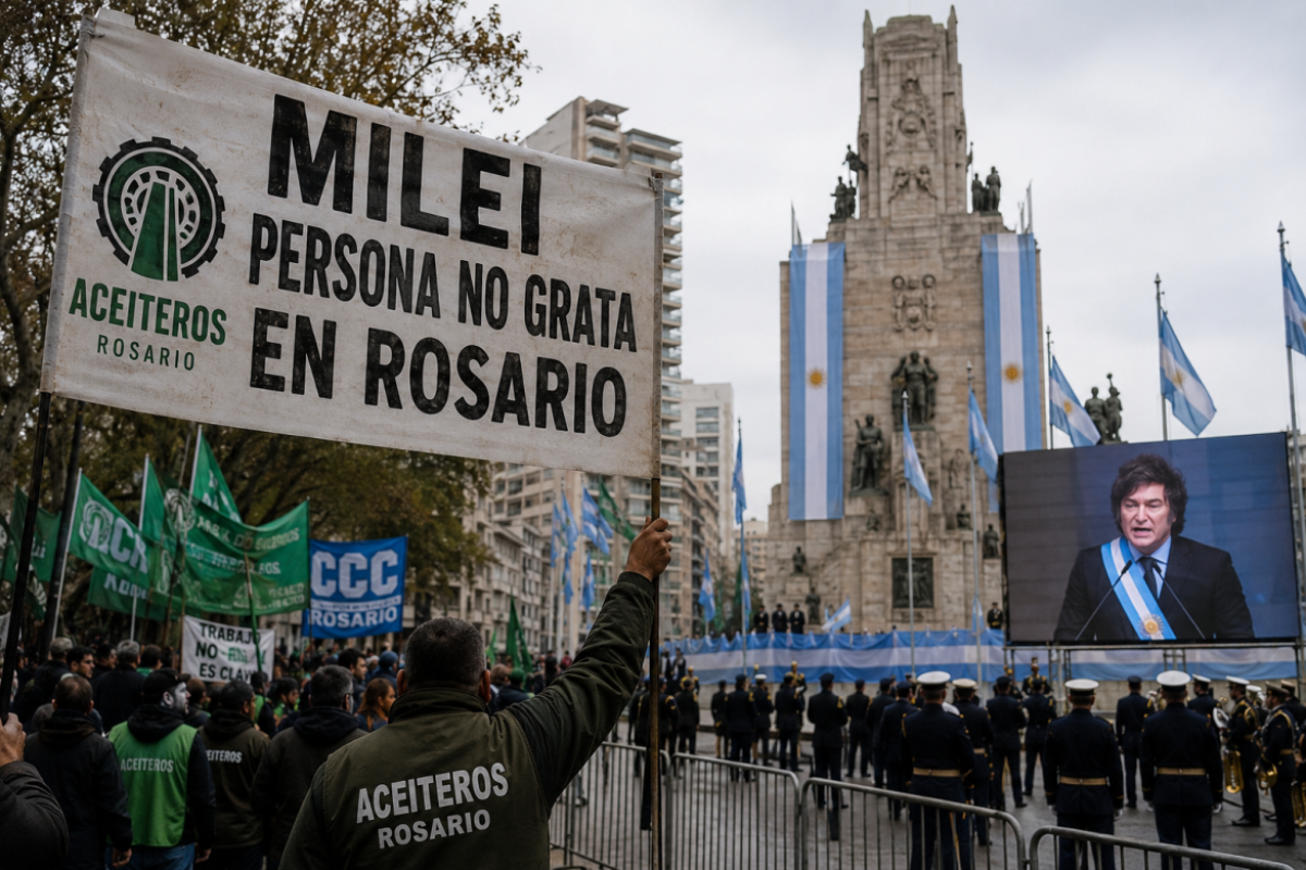 ATE convoca a una protesta en Rosario durante la visita de Milei y lo declarará persona no grata