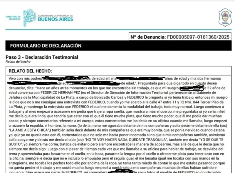 Capítulo 2: Escándalo en la Municipalidad de La Plata, denuncian a alto funcionario por acoso sexual y represalias laborales
